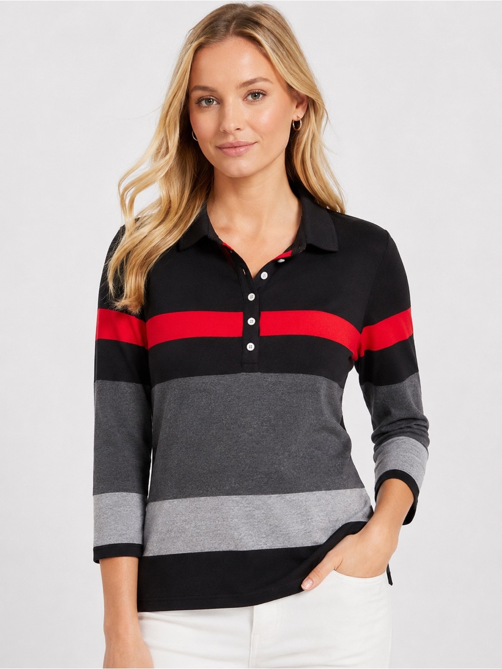 Lauren Ralph Lauren LRL Active Polo Top Golf Preppy Colorblock Medium